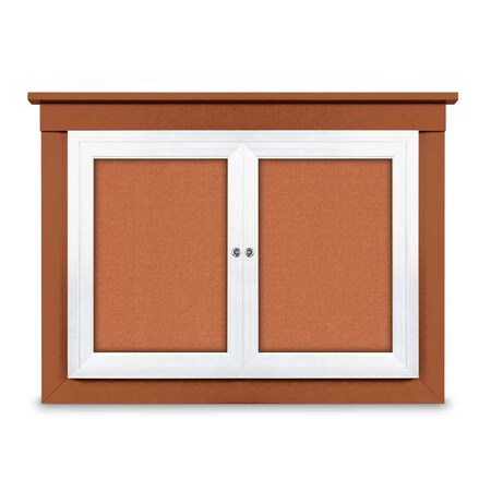United Visual Products 24"x36" 1-Door Enclosed Letterboard, Grey Vinyl/Walnut UV2621O-WALNUT-GREYVL